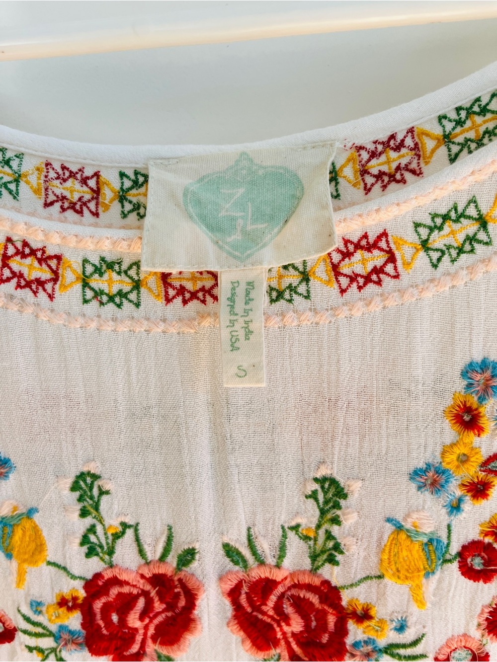 Z&L Europe Embroidered Floral Boho Gauze Dress. SZ S - Picture 8 of 13
